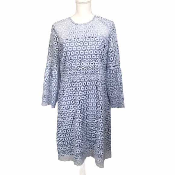 J Crew Daisy Lace Dress Lined Bell Sleeves 12 - Picture 1 of 8